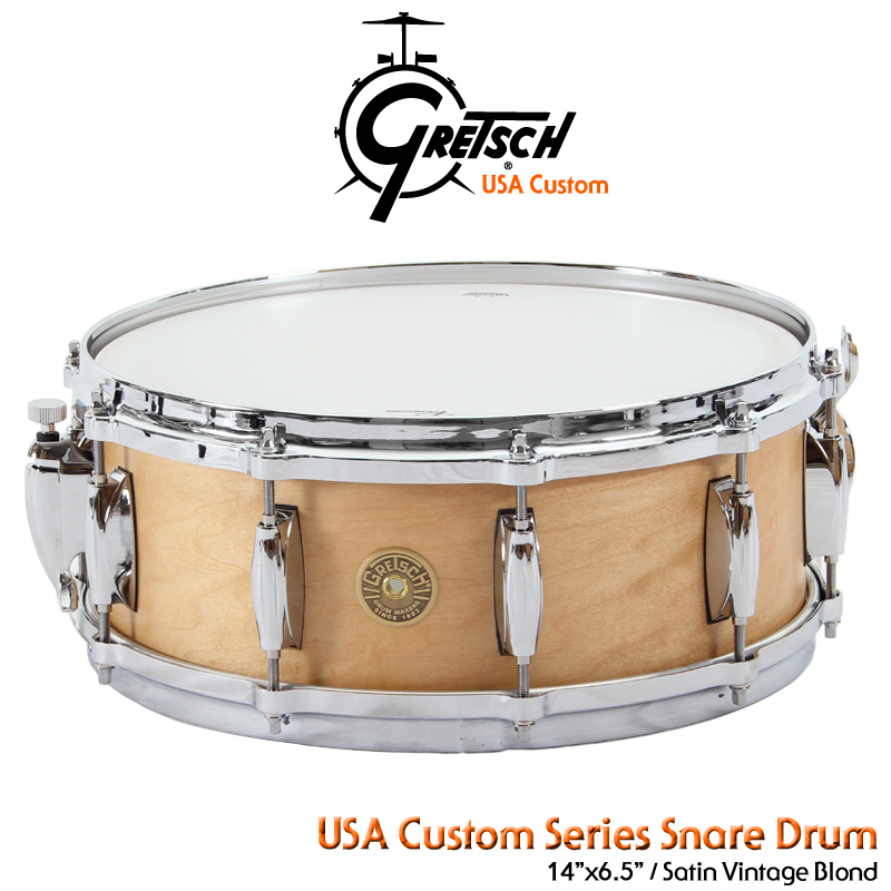 [★드럼채널★] Gretsch USA Custom Snare 'Satin Vintage Blonde' 14x6.5" /C-65141S-VBO